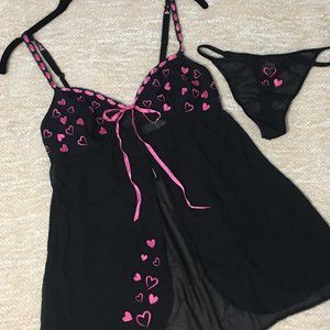 NWOT Victoria's Secret Babydoll Lingerie Set XS